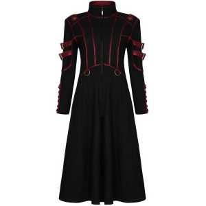 PUNK RAVE Manteau Gothique ‘Bellona’ Noir Et Rouge magasin pour 50