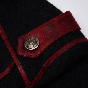 PUNK RAVE Manteau Gothique ‘Bellona’ Noir Et Rouge magasin pour 60