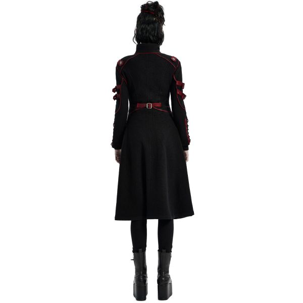 PUNK RAVE Manteau Gothique ‘Bellona’ Noir Et Rouge magasin pour 4