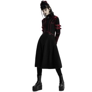 PUNK RAVE Manteau Gothique ‘Bellona’ Noir Et Rouge magasin pour 28