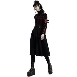 PUNK RAVE Manteau Gothique ‘Bellona’ Noir Et Rouge magasin pour 32