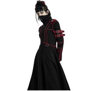 PUNK RAVE Manteau Gothique ‘Bellona’ Noir Et Rouge magasin pour 40