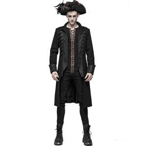 PUNK RAVE Manteau Gothique ‘Nautilus’ Noir De super promotions disponibles 24