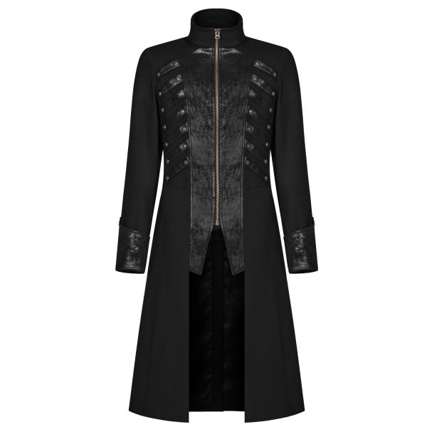 PUNK RAVE Manteau Gothique ‘Nautilus’ Noir De super promotions disponibles 7