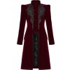 magasin PUNK RAVE Manteau Mi-Long ‘Dark Doll’ En Velours Rouge 64