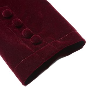 magasin PUNK RAVE Manteau Mi-Long ‘Dark Doll’ En Velours Rouge 48