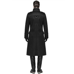 à prix promos PUNK RAVE Manteau Style Militaire ‘Gotham’ Noir 18