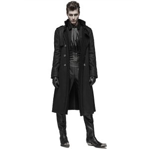 à prix promos PUNK RAVE Manteau Style Militaire ‘Gotham’ Noir 20