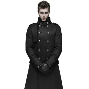 à prix promos PUNK RAVE Manteau Style Militaire ‘Gotham’ Noir 22