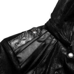 en ligne vente PUNK RAVE Manteau-Veste Pour Hommes à Capuche ‘Scorpio’ Noir 48