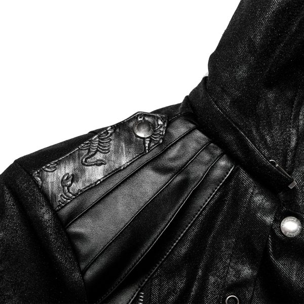 en ligne vente PUNK RAVE Manteau-Veste Pour Hommes à Capuche ‘Scorpio’ Noir 15