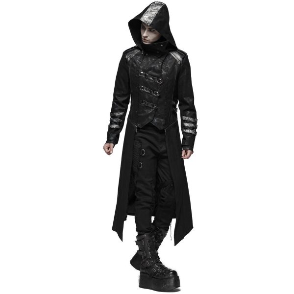 en ligne vente PUNK RAVE Manteau-Veste Pour Hommes à Capuche ‘Scorpio’ Noir 8