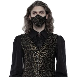 vente chaude PUNK RAVE Masque ‘Alchemist’ En Jacquard Noir Et Or 15