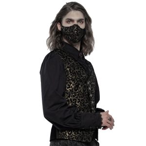 vente chaude PUNK RAVE Masque ‘Alchemist’ En Jacquard Noir Et Or 17