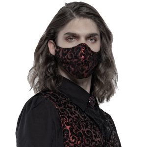 le grand escompte PUNK RAVE Masque ‘Alchemist’ En Jacquard Noir Et Rouge 16