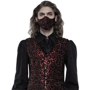 le grand escompte PUNK RAVE Masque ‘Alchemist’ En Jacquard Noir Et Rouge 18