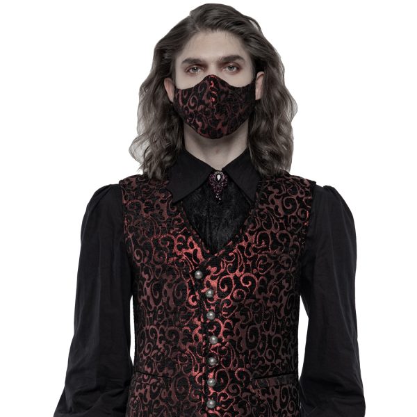 le grand escompte PUNK RAVE Masque ‘Alchemist’ En Jacquard Noir Et Rouge 5