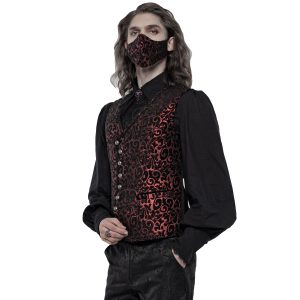 le grand escompte PUNK RAVE Masque ‘Alchemist’ En Jacquard Noir Et Rouge 20