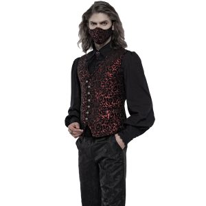 le grand escompte PUNK RAVE Masque ‘Alchemist’ En Jacquard Noir Et Rouge 22