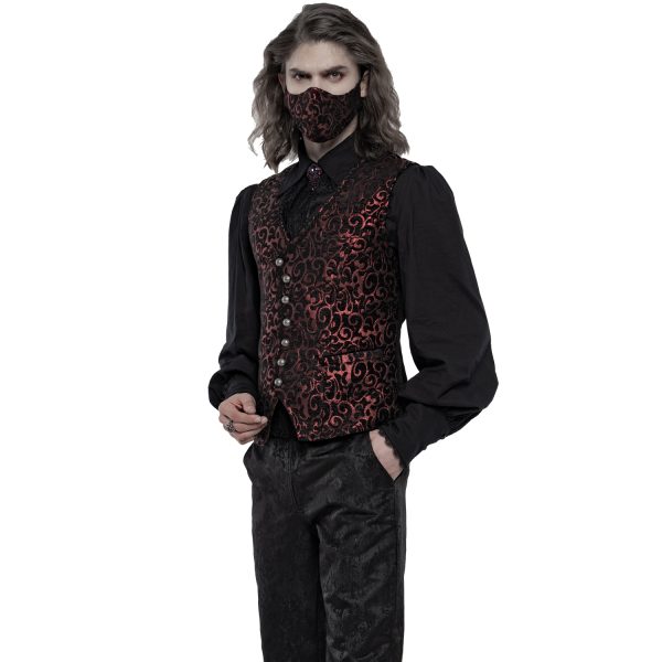 le grand escompte PUNK RAVE Masque ‘Alchemist’ En Jacquard Noir Et Rouge 7