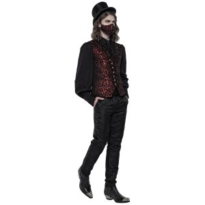 le grand escompte PUNK RAVE Masque ‘Alchemist’ En Jacquard Noir Et Rouge 24