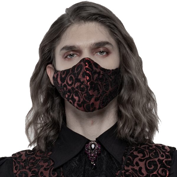 le grand escompte PUNK RAVE Masque ‘Alchemist’ En Jacquard Noir Et Rouge 1