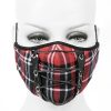 DEVIL FASHION Masque En Tartan Rouge Pas Cher soldes France 23