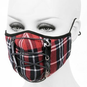 DEVIL FASHION Masque En Tartan Rouge Pas Cher soldes France 13