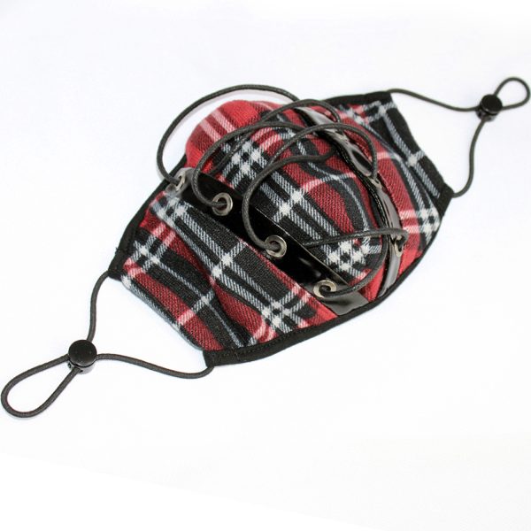 DEVIL FASHION Masque En Tartan Rouge Pas Cher soldes France 5