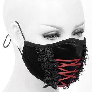 DEVIL FASHION Masque En Velours Avec Broderies Noires Livraison rapide 11