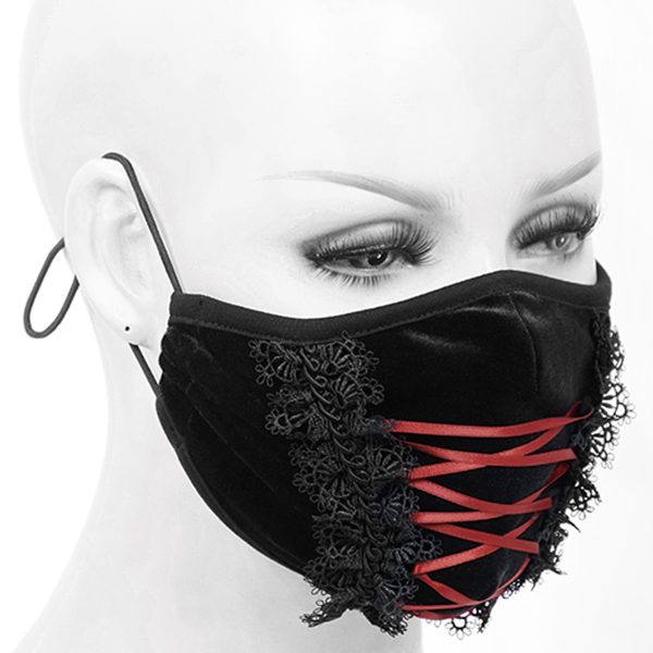 DEVIL FASHION Masque En Velours Avec Broderies Noires Livraison rapide 3