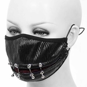 Top ventes DEVIL FASHION Masque ‘Piercings’ Noir Et Rouge 11