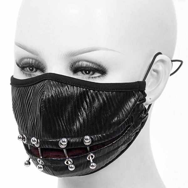 Top ventes DEVIL FASHION Masque ‘Piercings’ Noir Et Rouge 3