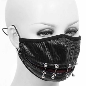 Top ventes DEVIL FASHION Masque ‘Piercings’ Noir Et Rouge 13