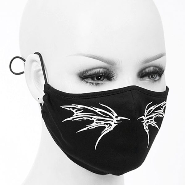 le grand escompte DEVIL FASHION Masque ‘White Butterfly’ Noir 4