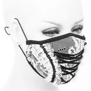 Prix très abordable DEVIL FASHION Masque ‘White Lace’ Blanc Et Noir 11