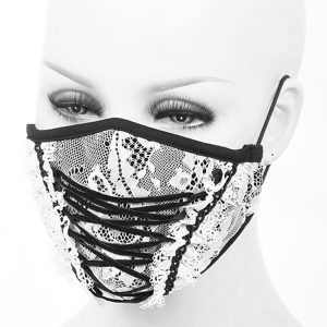 Prix très abordable DEVIL FASHION Masque ‘White Lace’ Blanc Et Noir 13