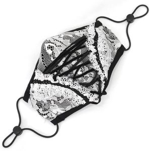 Prix très abordable DEVIL FASHION Masque ‘White Lace’ Blanc Et Noir 15