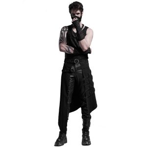 Meilleur Service PUNK RAVE Mi-Jupe Kilt Asymétrique ‘Dementor’ Noire 20