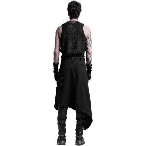 Meilleur Service PUNK RAVE Mi-Jupe Kilt Asymétrique ‘Dementor’ Noire 22