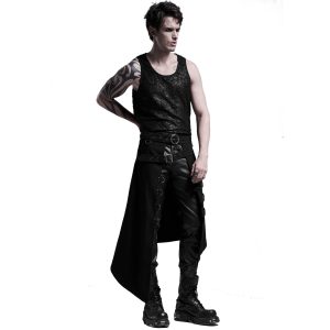 Meilleur Service PUNK RAVE Mi-Jupe Kilt Asymétrique ‘Dementor’ Noire 28