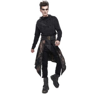 DEVIL FASHION Mi-Jupe Kilt Asymétrique ‘Taurus’ Noire Et Cuivre en promotion 24