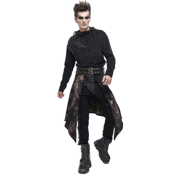 DEVIL FASHION Mi-Jupe Kilt Asymétrique ‘Taurus’ Noire Et Cuivre en promotion 3