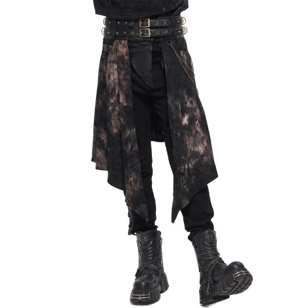 DEVIL FASHION Mi-Jupe Kilt Asymétrique ‘Taurus’ Noire Et Cuivre en promotion 13