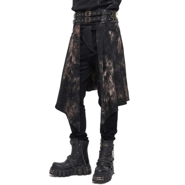 DEVIL FASHION Mi-Jupe Kilt Asymétrique ‘Taurus’ Noire Et Cuivre en promotion 14