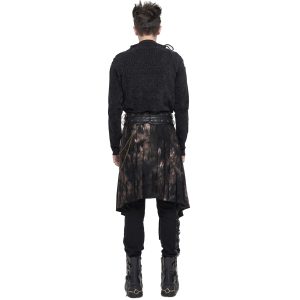 DEVIL FASHION Mi-Jupe Kilt Asymétrique ‘Taurus’ Noire Et Cuivre en promotion 26