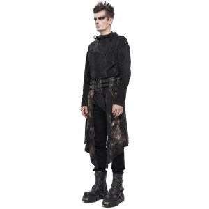 DEVIL FASHION Mi-Jupe Kilt Asymétrique ‘Taurus’ Noire Et Cuivre en promotion 28