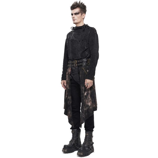 DEVIL FASHION Mi-Jupe Kilt Asymétrique ‘Taurus’ Noire Et Cuivre en promotion 5