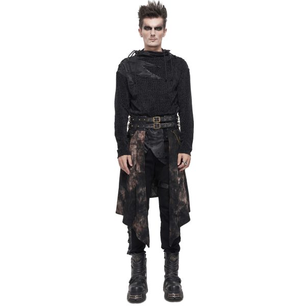 DEVIL FASHION Mi-Jupe Kilt Asymétrique ‘Taurus’ Noire Et Cuivre en promotion 6