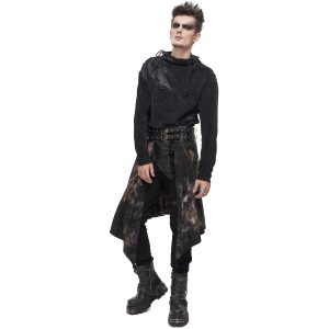 DEVIL FASHION Mi-Jupe Kilt Asymétrique ‘Taurus’ Noire Et Cuivre en promotion 32